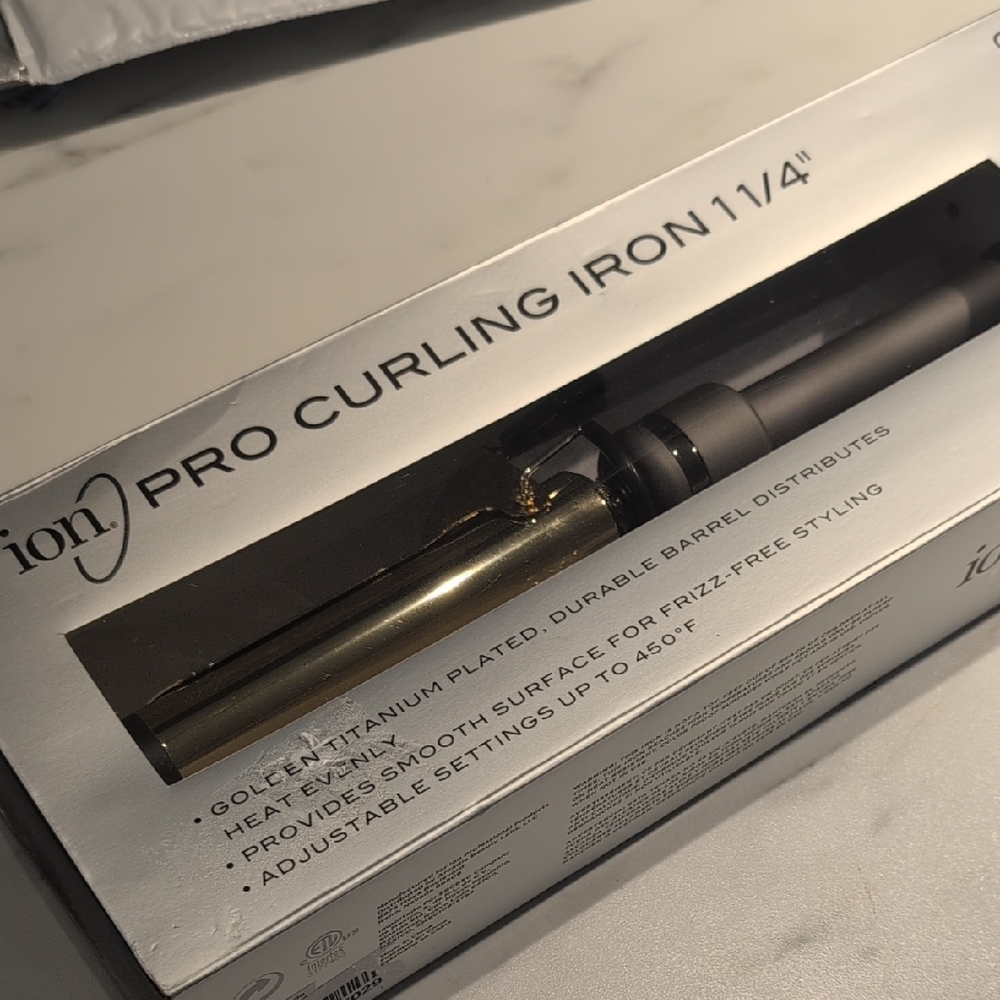 Gold and Black Curling Iron